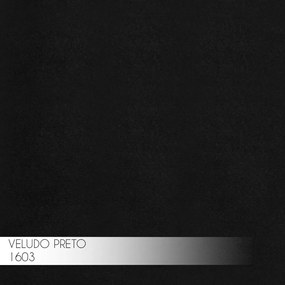 Banqueta Decorativa Rubel Base Preta Veludo Preto G41 - Gran Belo