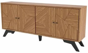 Balcao Pietro Freijo Pes Preto Fosco 180cm - 67988 Sun House