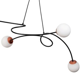 Pendente Tie 112,4X48,4X21,3Cm 4Xg9 Globo Ø12Cm - Usina 25100/120 (BT - Branco Texturizado, FOSCO)