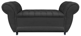 RECAMIER BAU LONDRES 1,20 M SUEDE DROSSI - Preto