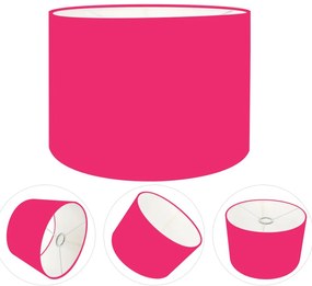 Cúpula Abajur Cilíndrica Cp-7017 Ø40x21cm Rosa Pink