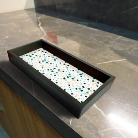 Bandeja Preta Com Gravura Impermeavel "Granilite" 34x14x3cm  - D'Rossi