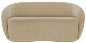 Sofá Living Decorativo 160cm 2 Lugares Íbis Encosto Fixo Bouclê Bege G33 - Gran Belo