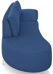 Sofá 4 Lugares 240cm Orgânico Pé Ferro Nagai Veludo Azul Z55 - Mpozena