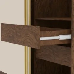 Guarda Roupa Casal 200cm 3 Portas Porto Imbuia/Fendi - Vila Rica