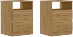 Mesa de Cabeceira Para Quarto 2 Gavetas Kit 2 Ares Z17 freijó - Mpozen