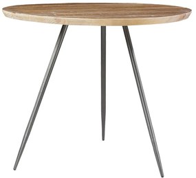 Mesa Sala de Jantar Cozinha Vivassi Redonda 107cm Grafite Madeira Maciça Driftwood G54 - Gran Belo