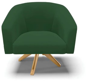Poltrona Decorativa Giratória MA30 Stella Veludo Verde D03 - D'Rossi