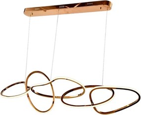 Pendente Led Aco Inox Dourado 91W 2900K Versa