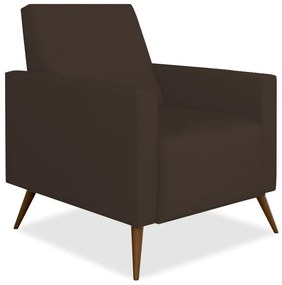 Poltrona Decorativa Amamentação Gabi Pé Palito Suede Marrom
