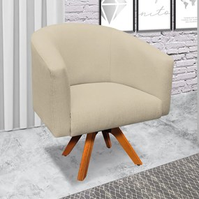 Poltrona Decorativa Giratória MM30 Kit 2 Stella Linho Areia D03 - D'Rossi