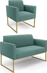 Namoradeira e Poltrona Industrial Dourado Marisa Bouclê D03 - D'Rossi - Menta