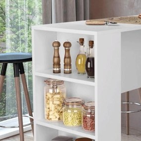 Bancada Balcão Gourmet Mesa Cozinha Multiuso Branca - Sem Porta