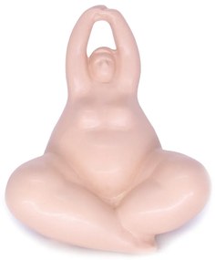 Enfeite Decorativo Yoga Rosa em Cerâmica Estilo Nórdico 16,8 cm F04 - D'Rossi