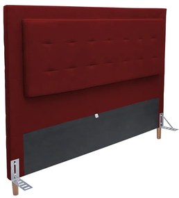 Cabeceira Cama Box Solteiro 90cm Paris Suede Bordô - Sheep Estofados - Vermelho escuro