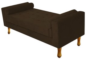 Recamier Félix Solteiro 120cm Suede Marrom - ADJ Decor