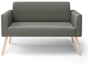 Sofá Namoradeira Pés Palito Natural Marisa Suede Grafite D03 - D'Rossi