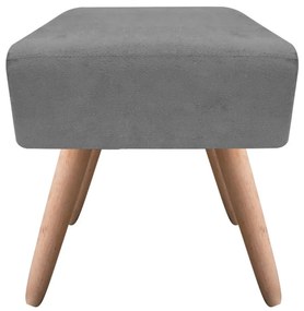 Puff Banqueta Decorativo Pé Palito Natural Ibiza Suede D03 - D'Rossi - Grafite