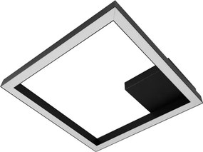 Plafon Led Sobrepor Quadrado 33,6W Luz Amarela Fit - PRETO