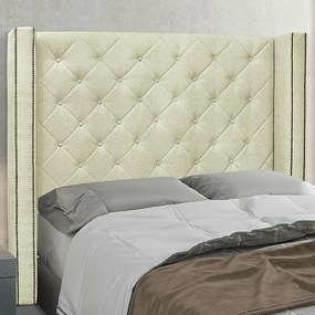 Cabeceira Decorativa King Size 2,19M Loewe Linho Natural G63 - Gran Belo