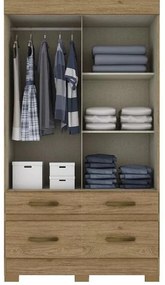 Guarda Roupa Roupeiro 2 portas 4 Gavetas Solteiro Flex Briz