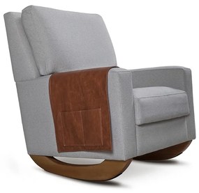 Poltrona Hipersoft de Amamentação Floratta com Bolso Lateral - Arco Balanço Madeira Sem Saia cor Branco