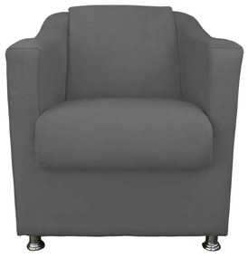 Poltrona Decorativa Cecilia Suede Cinza Grafite