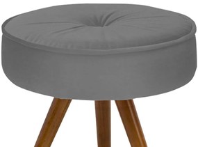 Puff Decorativo Julia Redondo Suede Grafite - D'Rossi