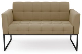 Sofá Namoradeira Elisa Suede Base Metálica Industrial Preto - D'Rossi - Marrom Rato