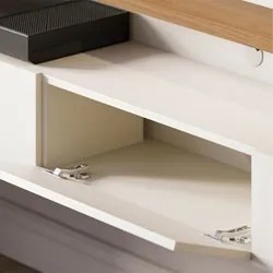 Painel Home Suspenso para TV 70 Pol. 180cm Buriti C05 Off White Matte/