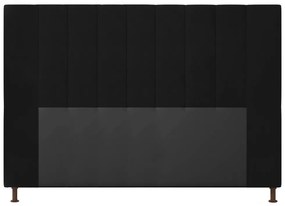 Cabeceira Casal King Cama Box 195cm para Quarto Malibu Suede M11 - D'Rossi - Preto