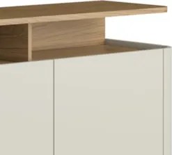 Rack TV 55 Pol 180cm Portas Lisas Blen Louro/Luna/Preto I06 - Mpozenat
