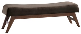 Recamier Decorativo 140cm Lionel Veludo Pés Madeira Marrom/Imbúia G62 - Gran Belo