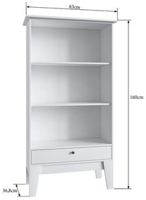 Buffet Cristaleira Retro Com 3 Prateleiras 1 Porta - Branco