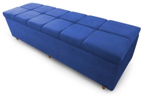Calçadeira Baú Casal 140cm Veneza Suede Azul - Sheep Estofados
