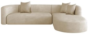 Sofá Modular Celinne Luxuoso Sala de Estar Decoração Luxo 265cm Bouclé