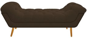 Calçadeira Estofada Veneza 160 cm Queen Size Suede Marrom - ADJ Decor