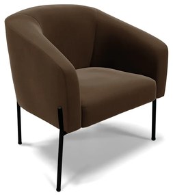Namoradeira e 2 Poltronas Pé de Ferro Preto Stella Suede D03 - D'Rossi - Marrom