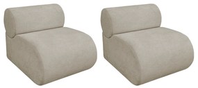 Kit 2 Poltronas Decorativas Orgânica Escritório Recepção Sala Virgínia Linho - ADJ Decor