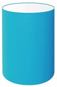 Cúpula em tecido cilíndrica abajur luminária cp-4012 18x25cm azul turquesa