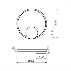 Arandela / Plafon Sunset Aro Redondo Ø30Cm Led 15W 3000K Bivolt Branco... (Branco)
