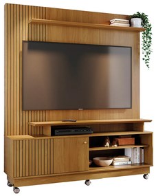 Estante de TV 65 Pol 160cm com Rodízio para Sala Quirel M20 - D'Rossi - Cumaru