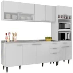 Armário de Cozinha CP02 Com Pia 180cm Pérola Z34 Branco     - Mpozenat