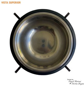 Comedouro Elevado Para Pets B600 Preto - Sheep Estofados - Preto