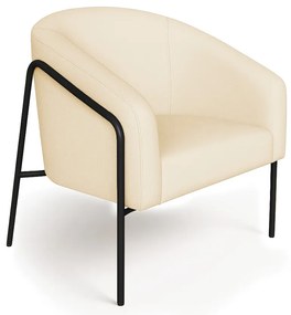 Poltrona Sala Industrial Alta Preto Stella Linho D03 - D'Rossi - Bege