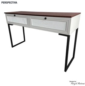 Aparador com Pé de Ferro Iron 136cm Imbuia/Bege/Preto - Vizzato - Bege
