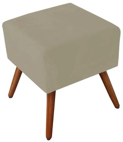 Kit Poltrona Gabi Pé Palito + Puff Quadrado Suede Nude Sala, quarto, amamentação