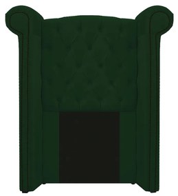 Kit Cabeceira e Calçadeira Veneza 100 cm Solteiro Suede Verde - ADJ Decor