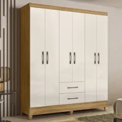 Guarda Roupa Casal 153cm 6 Portas Astra Freijó/Off Z17       - Mpozena