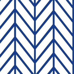 Papel de Parede Chevron Azul e Branco 0.52m x 3.00m
